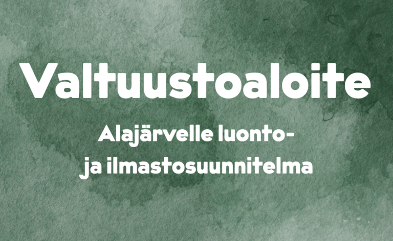 Valtuustoaloite: Alajärvelle ilmasto- ja luontosuunnitelma